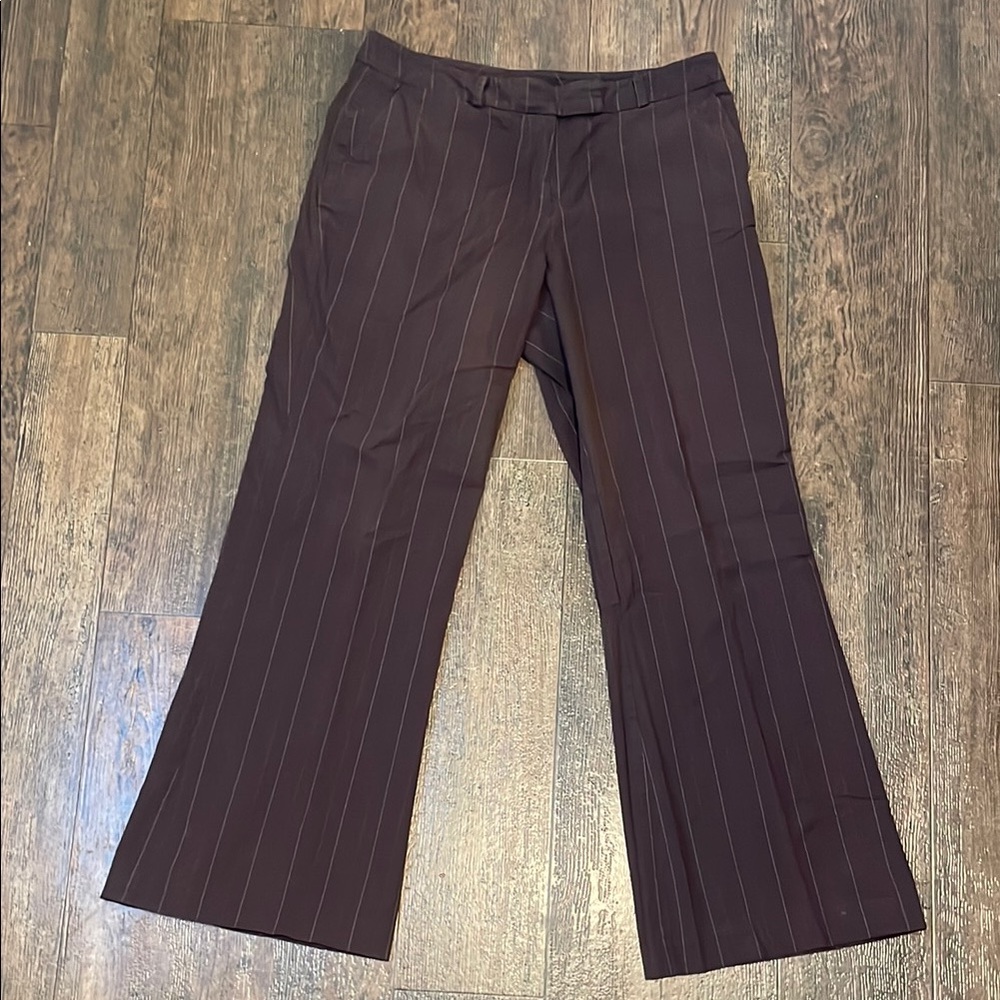 New York & Company Brown Dress Pants Straight-Leg